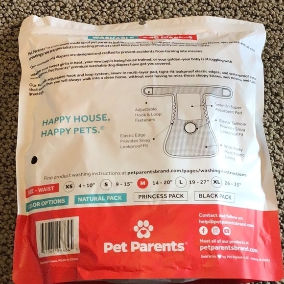 Pet Parents Washable Dog Diapers for Male and Female Dogs, Size Medium, NWOT - Picture 4 of 4